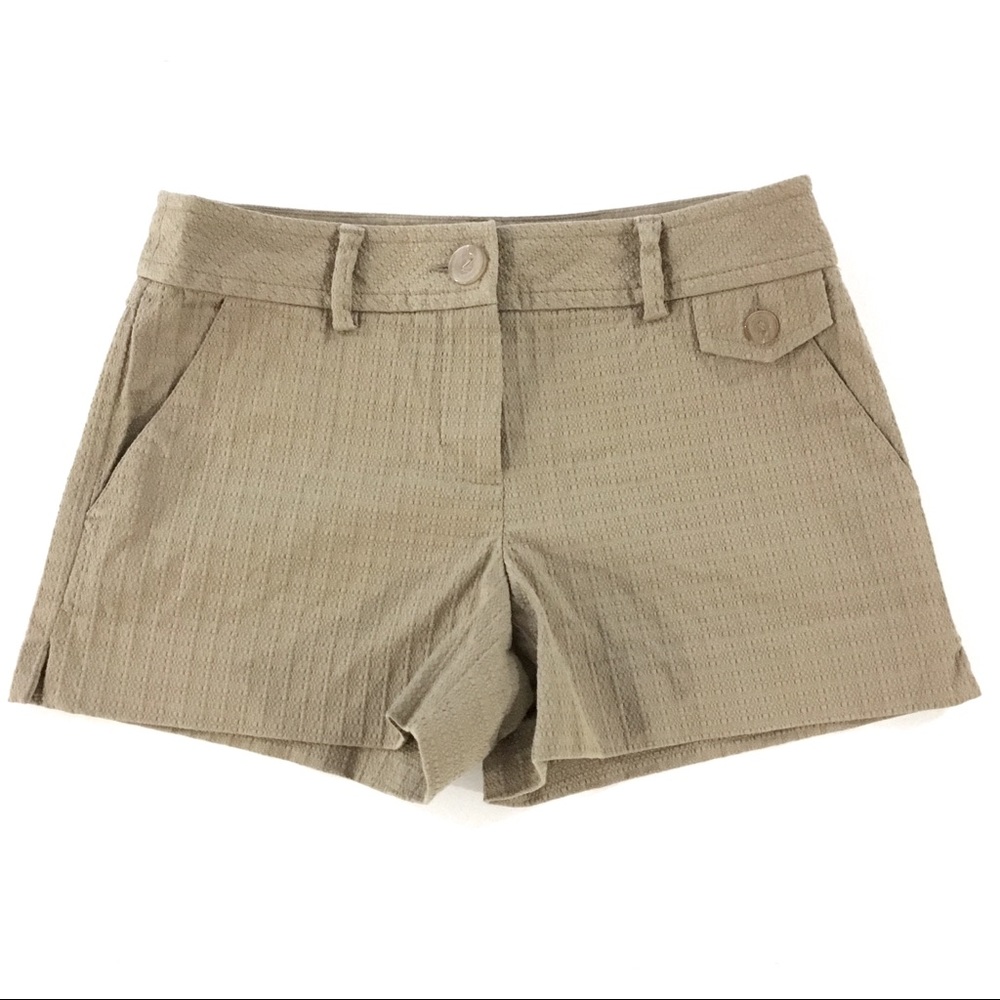Trina Turk Tan Textured Cotton Blend Women’s Shorts